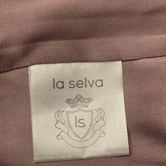 La Selva Women's Silk Floral  Maxi Dress  Slit Sides Strapy Sleeve Lightweight S - Picture 10 of 14